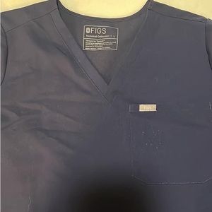 FIGS Zamora 1 Pocket Scrub Top Navy Blue